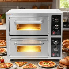 Hakka Commercial Countertop Pizza Oven Double Deck Electric Bakery Toaster Oven