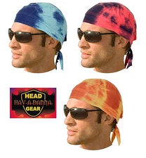 Hav-A-Hank Danna TIE DYE FITTED Tied BANDANA Bandanna Do Rag Skull Cap Head Wrap