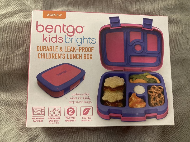 Bentgo Kids Brights Durable & Leak Proof Bento Lunch Box Purple/Pink NIB 3-7