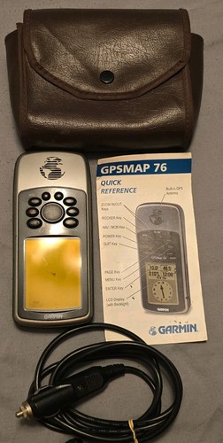 Garmin GPSMAP 76 Handheld GPS Navigator With Manual & Automobile Power Cable
