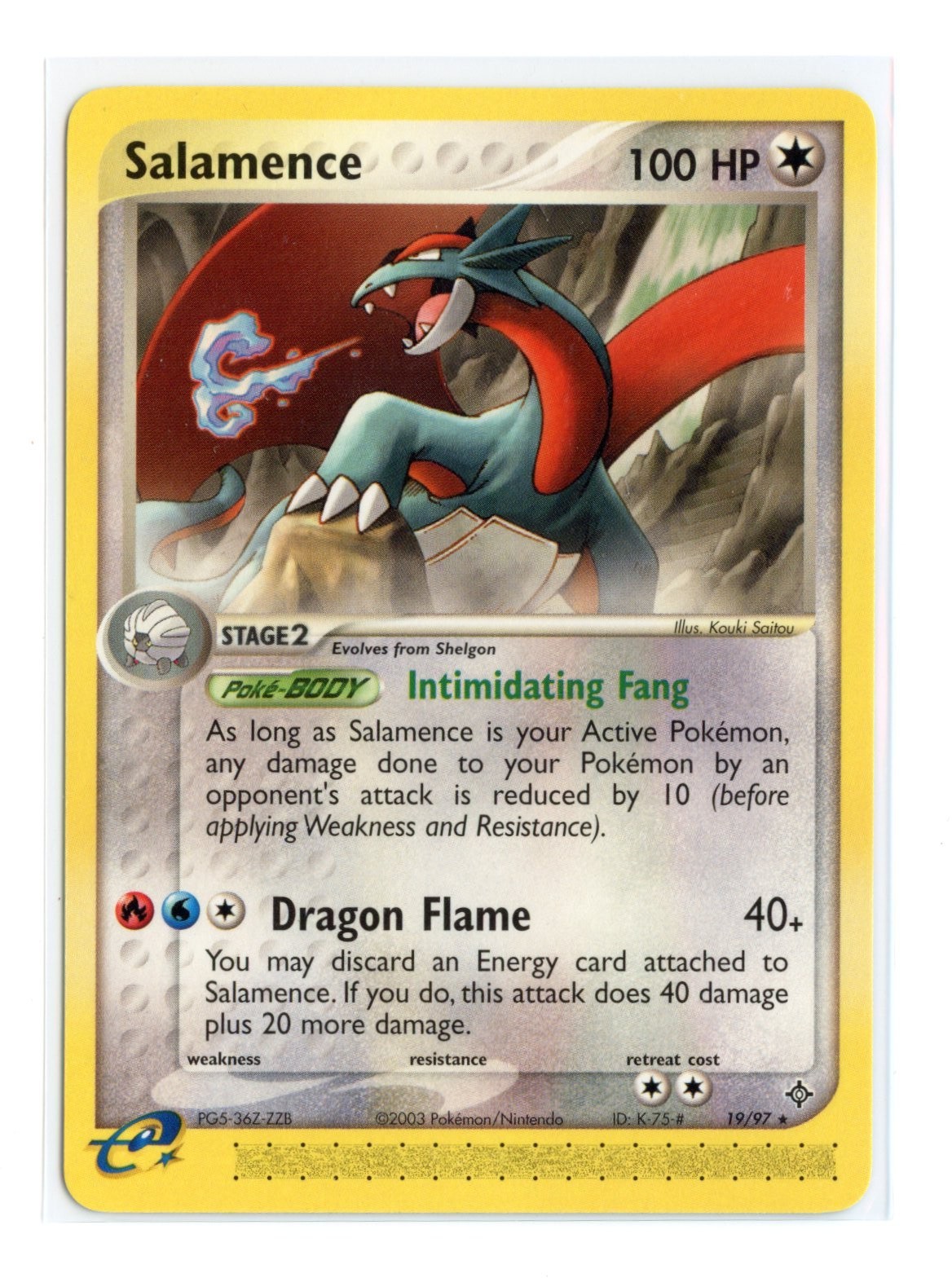 Salamence 19/97 Rare Normal Dragon Pokemon English NM