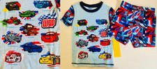 Disney Store Cars Short Lightning McQueen Pajama Set World Grand Prix Size 3 NWT