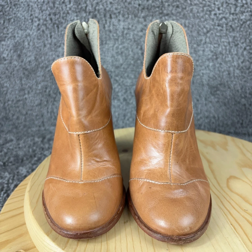 Botas Biondini para mujer talla 8 cuero tostado tacón ancho botín hecho en Brasil Foto 2 de 4