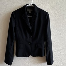 Banana Republic Black Wool Notch Lapel Blazer Women's Size 0 Slim Two-Button