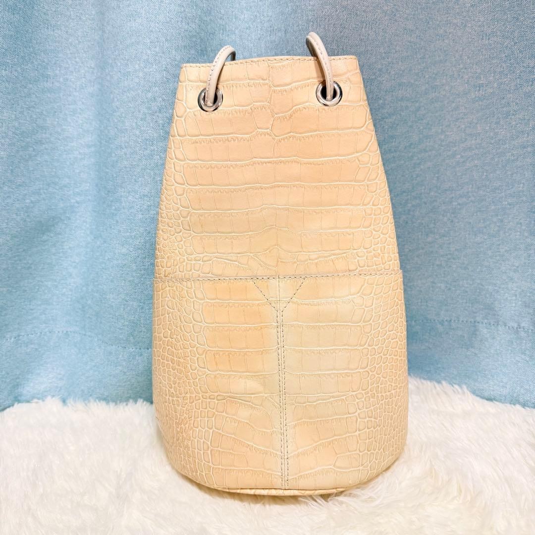 Marco Masi Python Pattern Ivory Drawstring Bag, L… - image 3