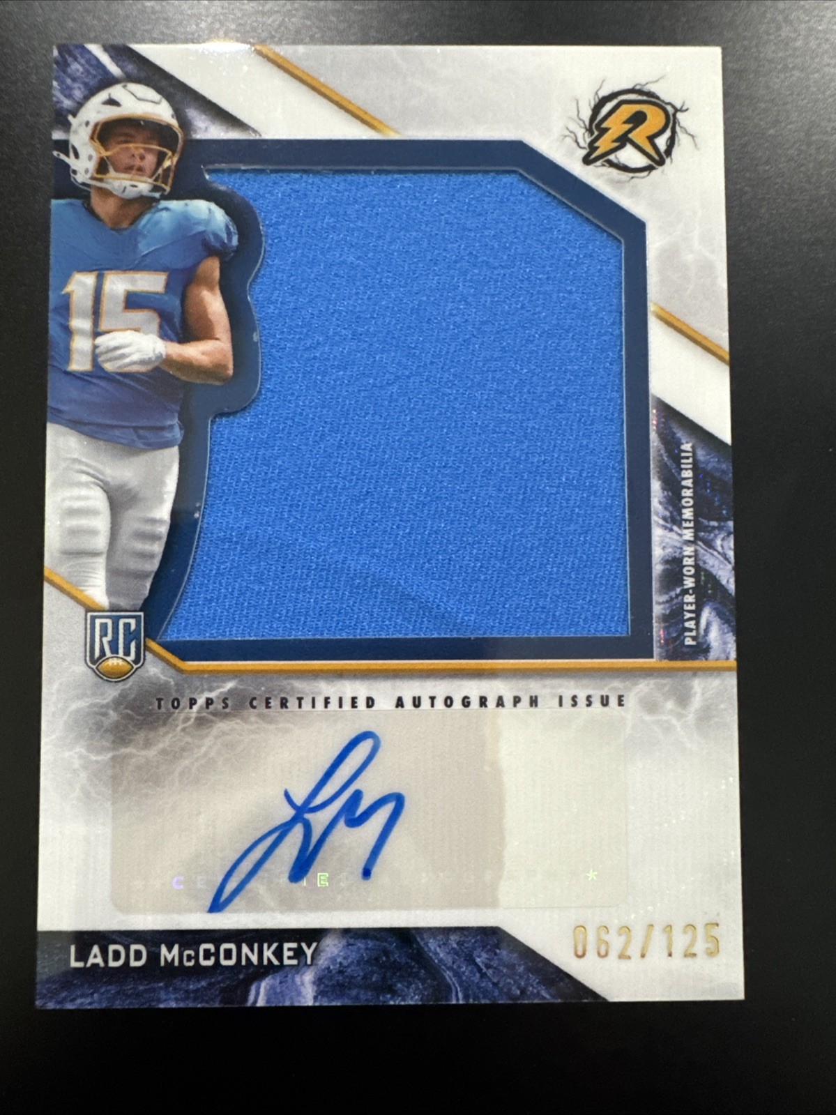 2024 Topps Resurgence - Ladd McConkey - RPA RC Patch Auto White Surge /125