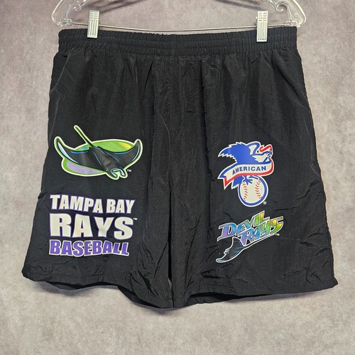 Neu mit Etikett Mitchell Ness Tampa Bay Devil Rays Multi Hit Nylon Training Gym Shorts L $ 70