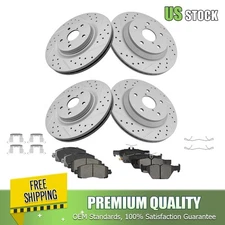 Front Rear Drilled Disc Rotors Brake Pads for 2019 - 2021 Subaru Forester