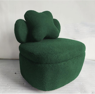 Cozy Green Fleece Lounge Chair - Modern Soft Toy Accent Armchair