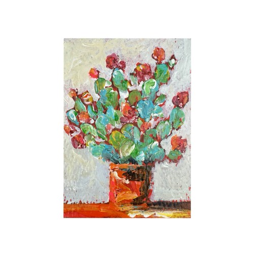 Original ACEO ATC Gemälde Südwestkaktus Wüstenbaum Miniatur kleine Kunst