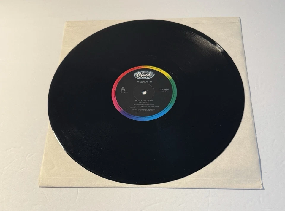 Megadeth – Wake Up Dead 1987 UK   12"  Vinyl Single/EP, Capitol 12CL 476 VG/VG Foto 3 de 4