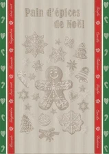 French Jacquard Kitchen Dish Towel Gingerbread Noel - Made in France