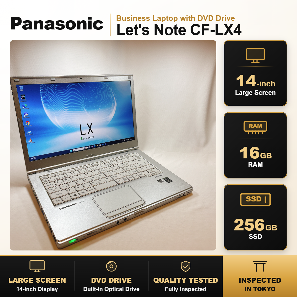 Panasonic Let's note 14in CF-LX4 i7 5600U 16GB RAM 256GB SSD 750GB