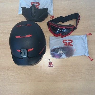Ruroc Skihelm Snowbordhelm mit Brille und Mundschutz 57-61 M/L
