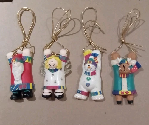 Vintage~Avon Clay Christmas Tree Ornaments ~ Lot of 4
