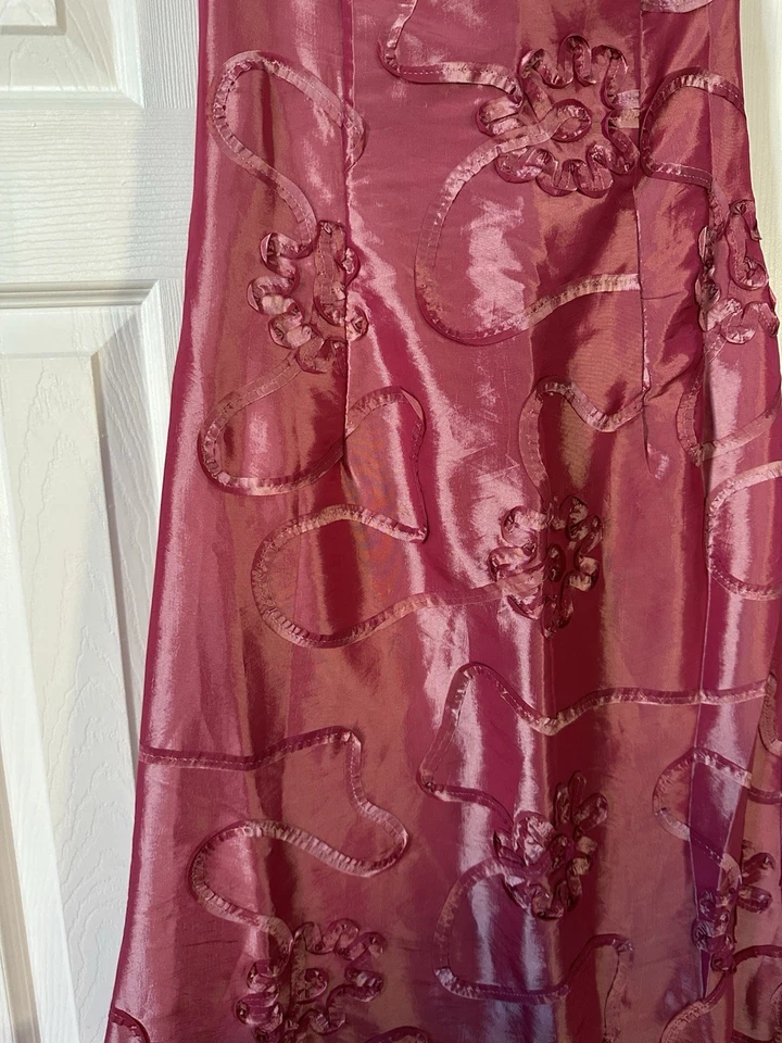 De Colección Y2K Jessica McClintock Rosa Sin Tirantes Vestido de Baile de graduación Bordado Floral 8 Foto 3 de 4