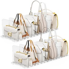 Bag Purse Organizer 4 Sets Adjustable Clear Handbag Storage Shelf Plastic