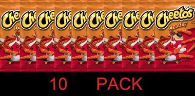 CHEETOS Crunchy Cheese Flavor Snack Curl Chips 8.5 oz Bag - 10 PACK