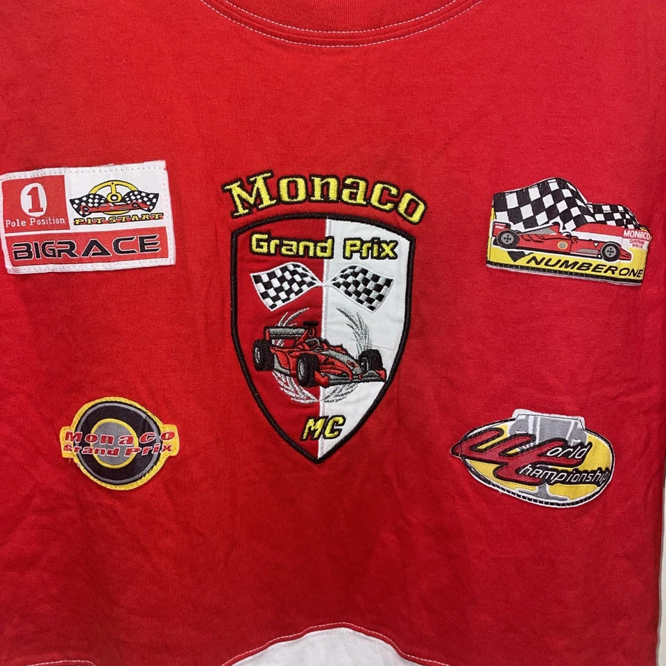 Camiseta deportiva de carreras de colección Gran Premio de Mónaco Fórmula 1 F1 para hombre mediana roja gráfica Foto 4 de 4