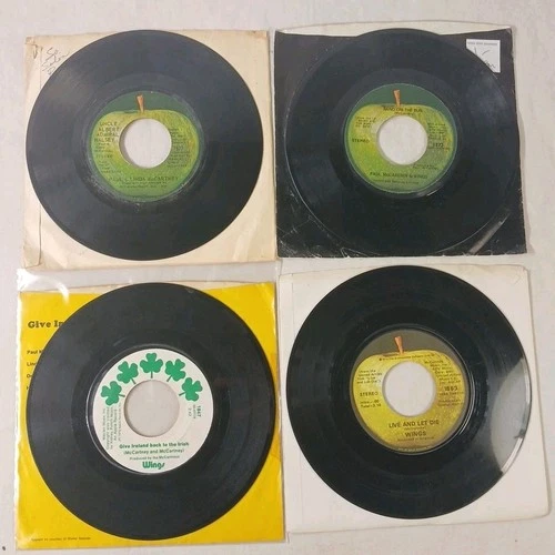 Paul McCartney Wings 45 RPM 7” Vinyl Record Lot Of 4 Band On The Run A1