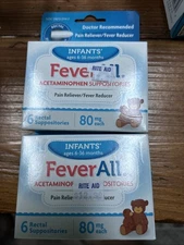 FeverAll Infant Acetaminophen Suppositories 80mg – Baby Fever Relief 2 Pack 6–36