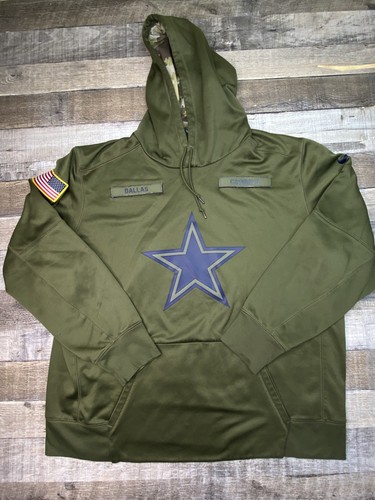 Nike Dallas Cowboys Salute To Service Hoodie Army Green Pullover Mens XXL NFL