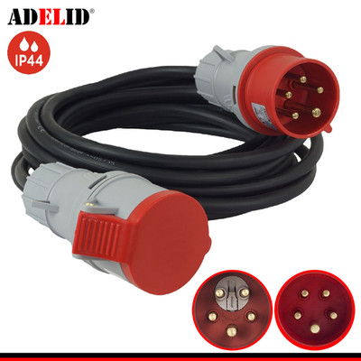 CEE Starkstromkabel 16/32A 5x1,5/5x2,5/5x4mm² Verlängerungskabel 2-50m 400V IP44