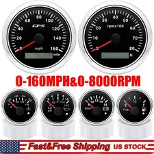 6 Gauge Set 85mm Gps Speedometer 160mphtacho 8000rpm52mm Fueltempoiltemp Us