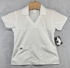 Dickies Medical Nurse Scrub Top White XS 18x24 NWT