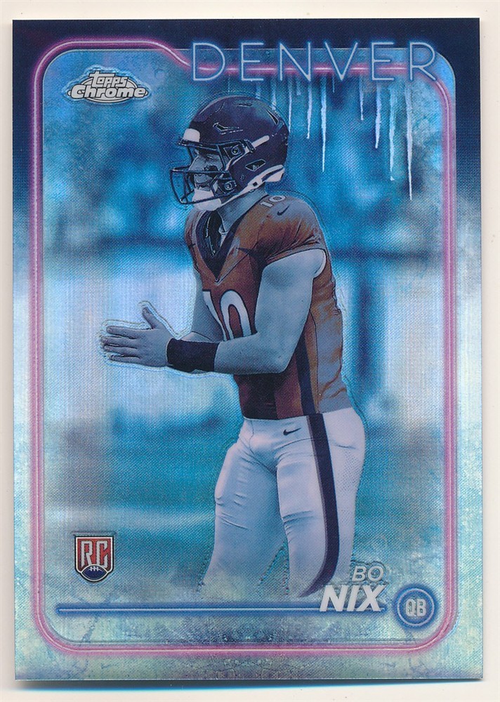 BO NIX 2024 TOPPS CHROME #206 RC ROOKIE FROZEN FRACTOR DENVER BRONCOS RARE SP /5