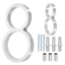 Floating House Numbers, 5 Inch Zinc Alloy Address Number with Nails Number 8