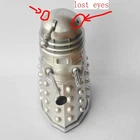 Doctor Who Silver Classic Dalek Figure 5" old lost eyes