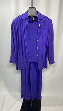 Vintage Women  s Pant Set SIZE MEDIUM purple ESTILO Rayon 80s 90s