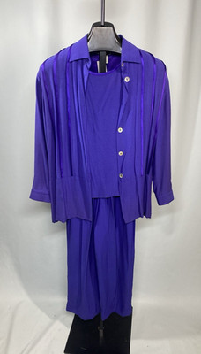 Vintage Women s Pant Set SIZE MEDIUM purple ESTILO Rayon 80s 90s