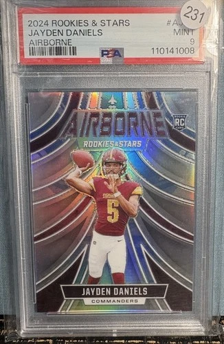 Panini 2024 Rookies & Stars Airborne Silver Jayden Daniels RC #A-JDS PSA 9
