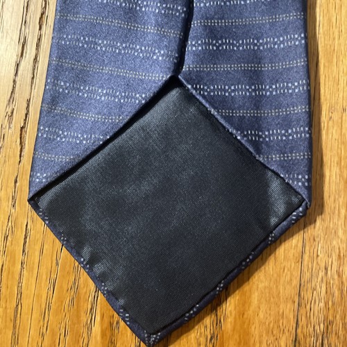 EUC Zylos Gold George Machado Silk Striped Navy Tie USA Necktie - Picture 7 of 8