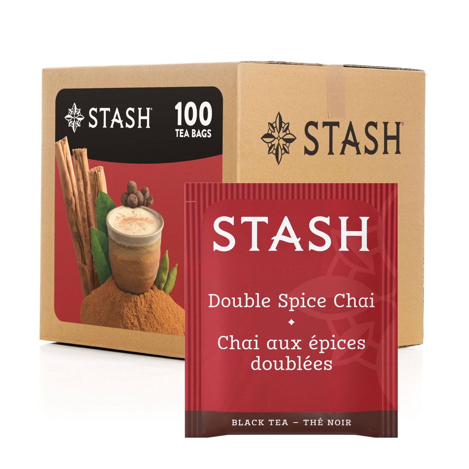 Double Spice Chai Black Tea, Box Of 100 Tea Bags (packaging May Va...
