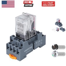 Electromagnetic Power Relay, 14-Pin 5 AMP 6V DC Relay Coil with Socket Base, ...