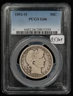 1892-O 50c Silver Barber Half Dollar - PCGS Good G 6 - SKU-B5709