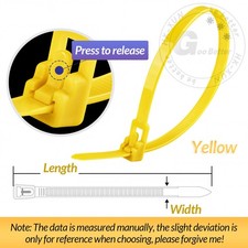 Releasable / Reusable Cable Ties Black Clear Colour Nylon Plastic Zip Tie Wraps