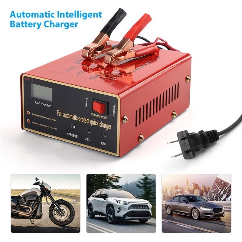 US Maintenance Free Battery Charger 12V/24V 10A 140W Output For Electric Car Pro - Image 4 of 4