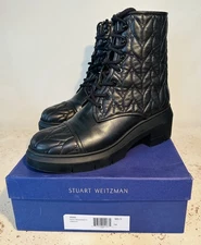 Stuart Weitzman Viking Nero Indian Nappa Black Ankle Boots Sz 9.5 Retail $ 750