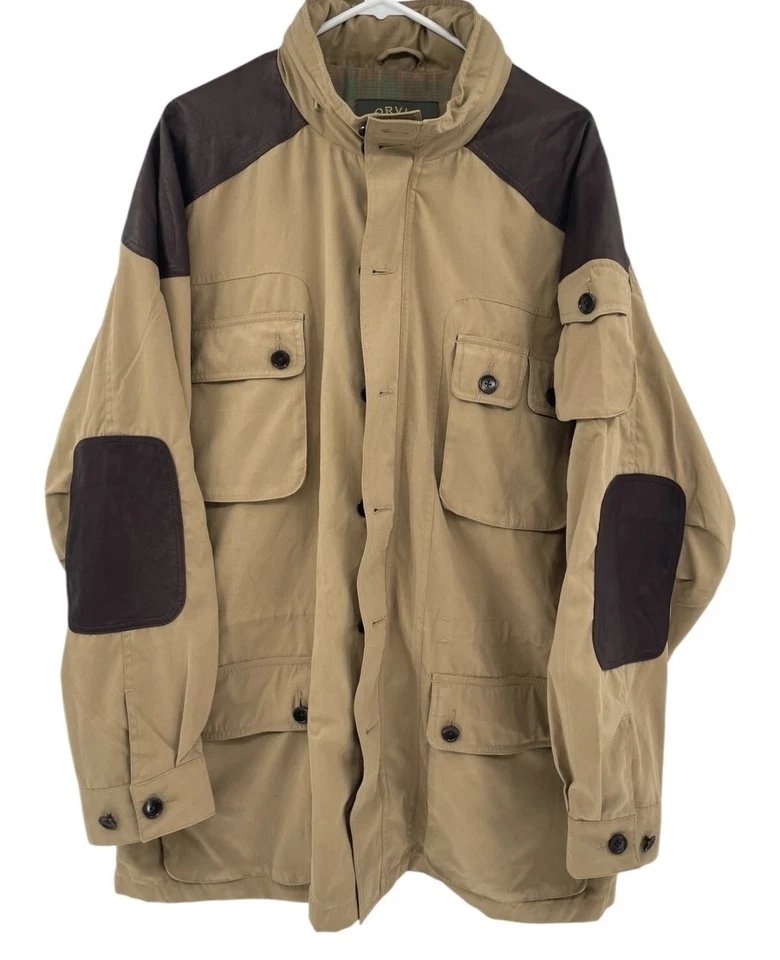 Chaqueta Orvis Para Hombre XL Marrón Tostado Exterior Colección Firma Abrigo de Tiro de Campo Foto 2 de 4