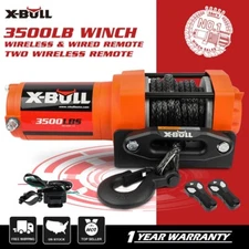 X-BULL Electric Winch 3500lbs 12V Synthetic Rope Wireless Remote Trailer ATV UTV