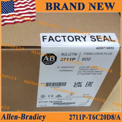 Brand New  2711P-T6C20D8 /A HMI PanelView Plus 6 600 6-in Color Touch Std