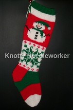 Pattern Only Hand Knitted LET IT SNOW Hand Knitted Christmas Stocking