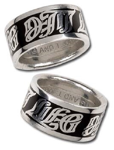 Life Death Ambigram Ring Pewter R112 Alchemy Gothic | eBay