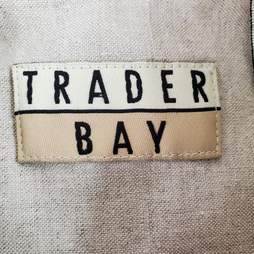 Vintage? Trader Bay Shirt Men LT Beige Linen Cotton Blend Long Sleeve Classic - Picture 3 of 14