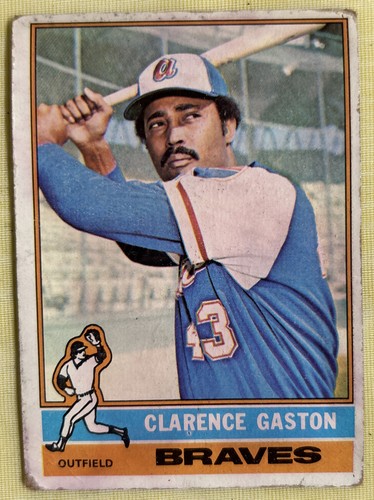 1976 Topps Clarence Gaston Card #558 Braves Low-Grade Poor Stained & Creases