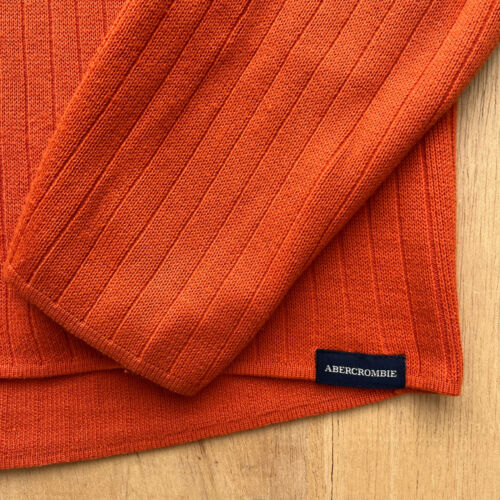 ABERCROMBIE A/92 Men’s Orange Super Soft Crew Neck Long Sleeve Sweatshirt sz XL - Picture 2 of 9